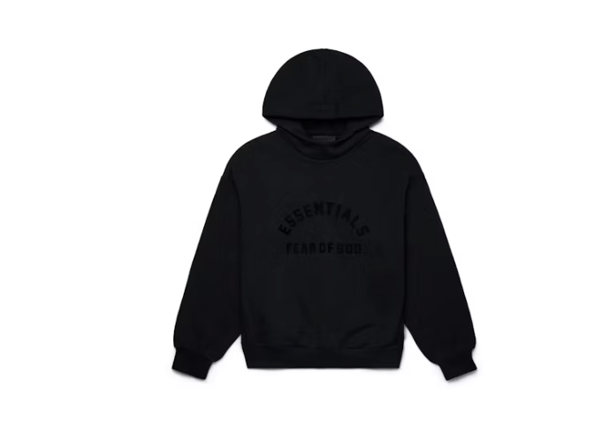 Fear of God Essentials Arch Logo Hoodie Jet Black Sz Large