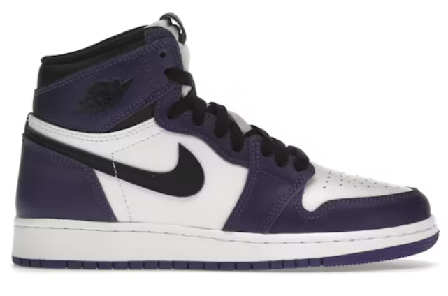 Jordan 1 Retro High Court Purple White (GS) SZ 7Y USED