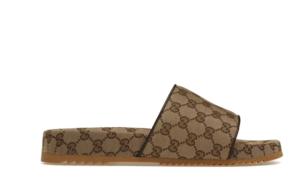 Gucci GG Slide Beige Canvas Men 5 / WMNS 7