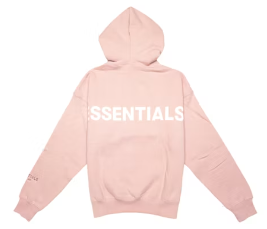 Fear of God Essentials Pink 3M Logo Pullover Hoodie Blush SZ M