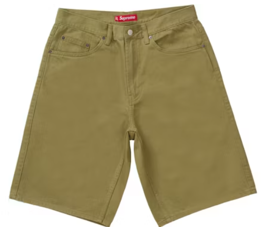 Supreme Baggy Denim Short Light Olive SZ 32