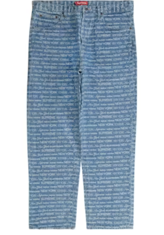 Supreme Multi Type Jacquard Regular Jean Blue SZ 36