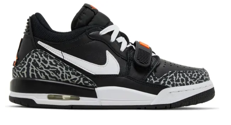 Jordan Legacy 312 Low GS 'Black White Safety Orange' SZ 5.5Y USED REP BOX