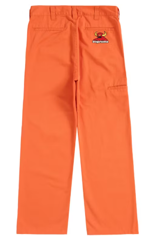 Supreme Toy Machine Work Pant Bright Orange SZ 32