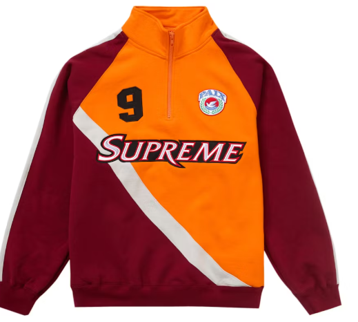 Supreme Equipé Half Zip Sweatshirt Dark Orange SZ L