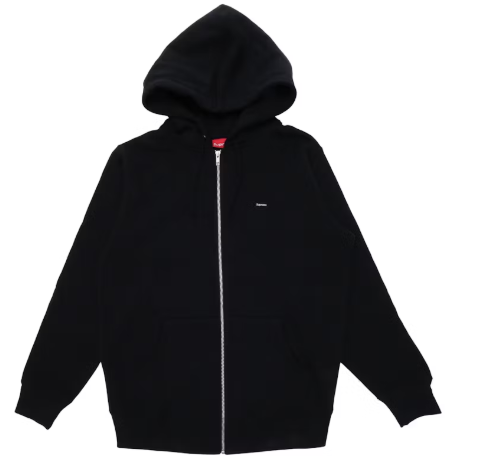 Supreme Small Box Logo Zip Up Hooded Sweatshirt Black SZ M