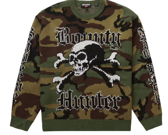 Supreme Bounty Hunter Sweater Woodland Camo SZ L