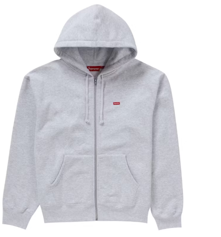 Supreme Small Box Zip Up Hooded Sweatshirt (FW24) Ash Grey SZ XXL