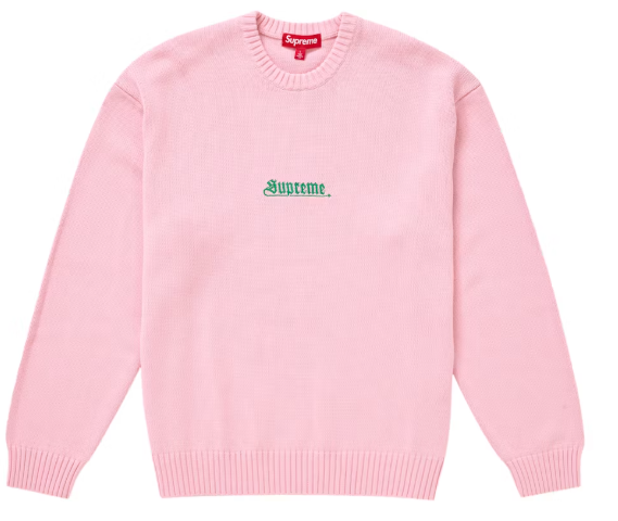 Supreme Old English Sweater Pink SZ L