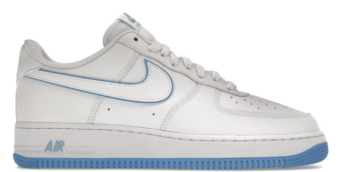 Nike Air Force 1 '07 Low White University Blue Sole SZ 8