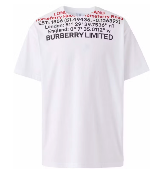 Burberry Location-Print T-Shirt SMALL