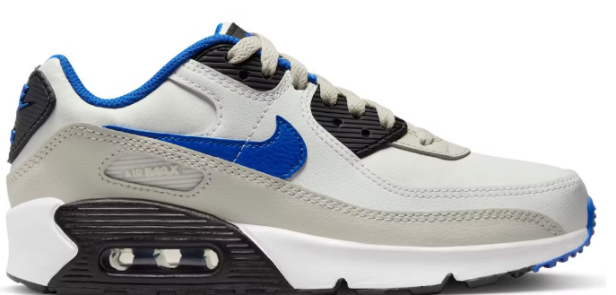 Nike Air Max 90 LTR White Racer Blue Light Bone (GS) SZ 7Y