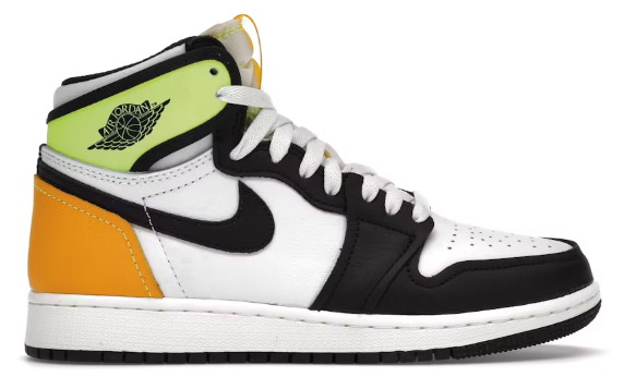 Jordan 1 Retro High White Black Volt University Gold (GS) SZ 6.5Y