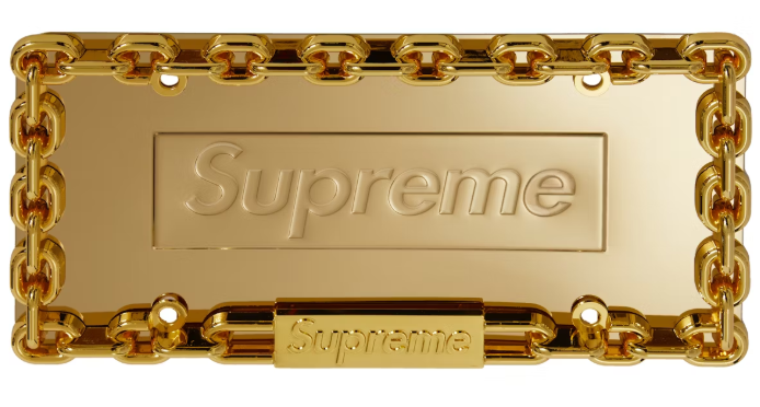 Supreme Chain License Plate Frame Gold