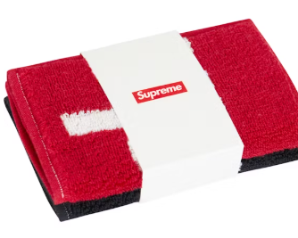 Supreme Imabari Pocket Folding Towels (Set of 2) Black/Red