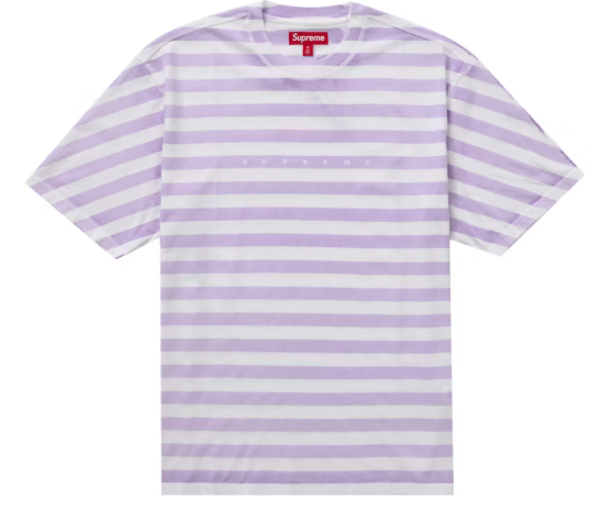 Supreme Overprint Stripe S/S Top Lavender SZ L