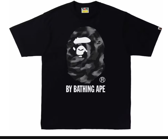 BAPE Stroke Camo by Bathing Ape Tee Black/Black SZ M