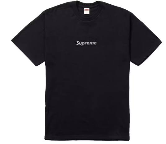 Supreme Swarovski Box Logo Tee Black SZ M