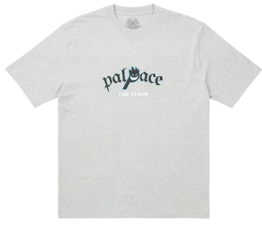 Palace x Spitfire P-Head T-Shirt Grey Marl SZ L