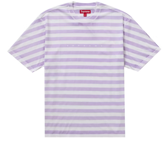 Supreme Overprint Stripe S/S Top Lavender SZ M