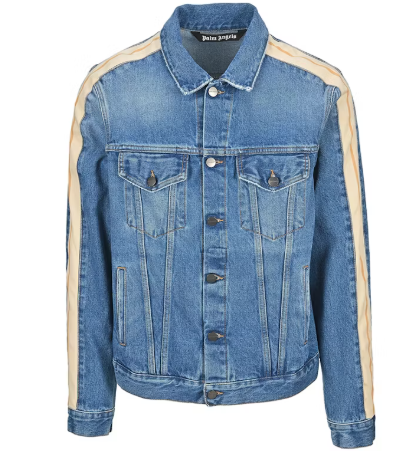 Palm Angels Denim Track Jacket Blue SZ S