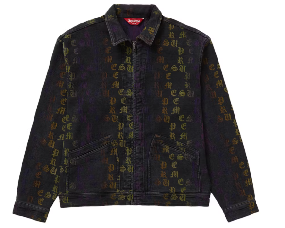 Supreme Gradient Jacquard Denim Work Jacket Black SZ S