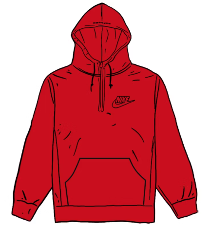 Supreme Nike Half Zip Hooded Sweatshirt Red SZ M