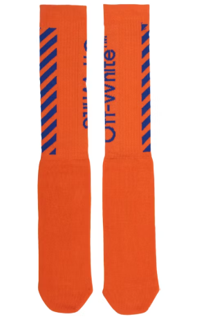 OFF-WHITE Diag Logo Intarsia Stretch Socks Orange/Blue