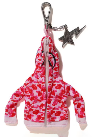 BAPE Shark Full Zip Hoodie Keychain Pink