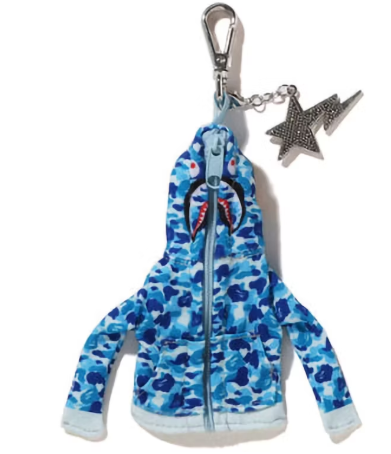 BAPE Shark Full Zip Hoodie Keychain Blue