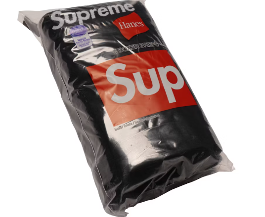Supreme Hanes Boxer Briefs (4 Pack) Black SZ S