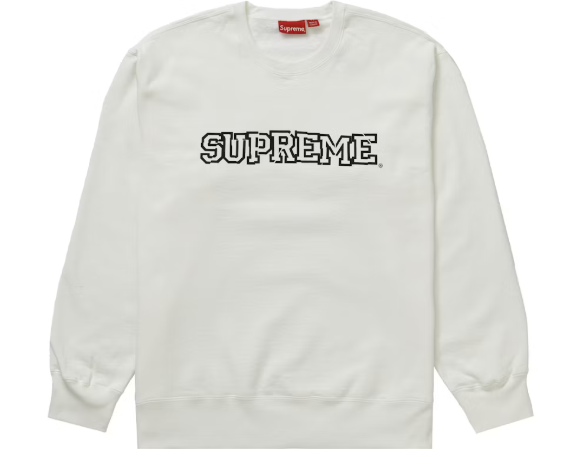 Supreme Shattered Logo Crewneck White SZ M
