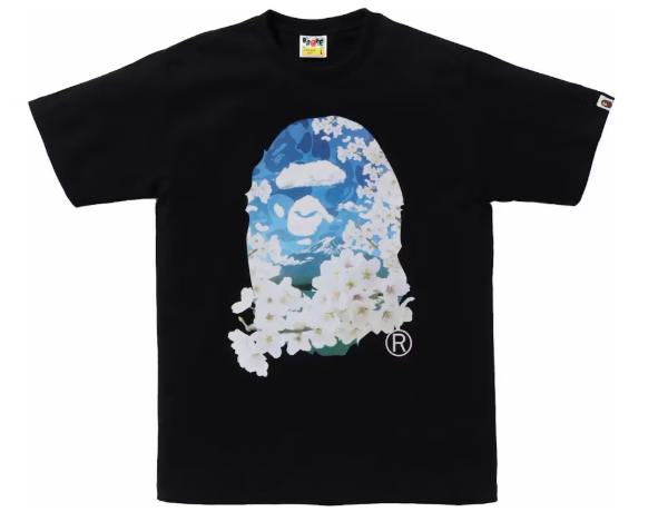 BAPE Sakura Photo Ape Head Tee (SS24) Black SZ M