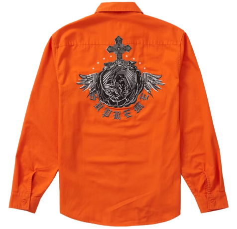 Supreme Mary Work Shirt Orange SZ M