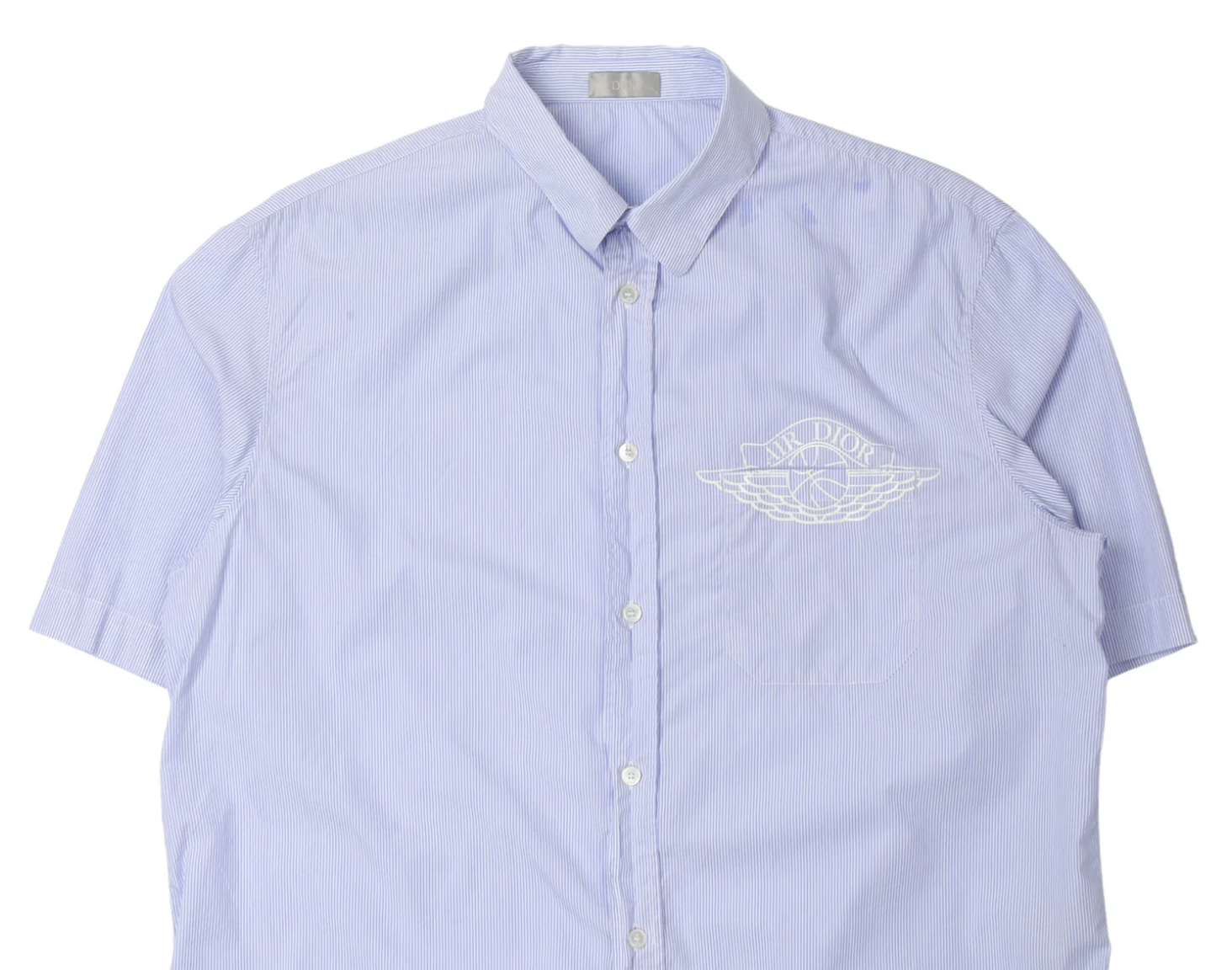 Air Dior Pinstripe Short Sleeve Shirt Sz Medium (41)