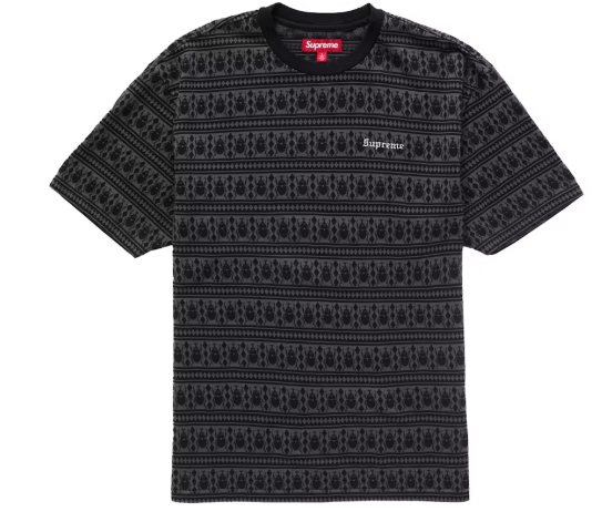 Supreme Jacquard Scarab S/S Top Black SZ L