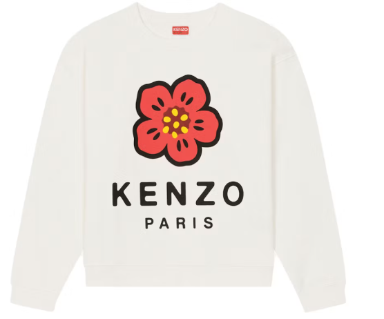 KENZO x Nigo Boke Flower Crewneck Sweatshirt White SZ S DEFECT STAIN