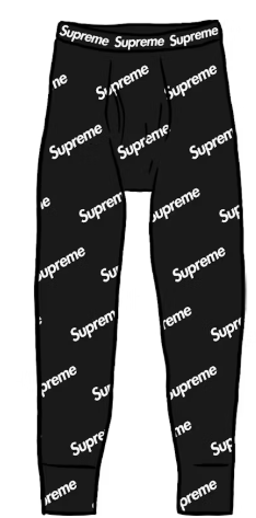 Supreme Hanes Thermal Pant (1 Pack) Black Logos SZ S