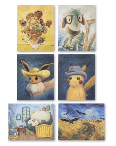 Pokemon Center x Van Gogh Museum: Pokemon Inspired by Paintings 6 Pack Posters
