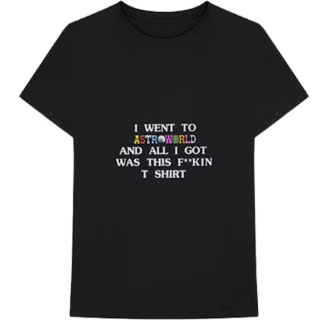 Travis Scott Astroworld I Went To Astroworld Tee Black SZ XL