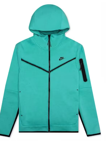 Nike Sportswear Tech Fleece Hoodie Washed Teal/Black/Black SZ S DEFECT