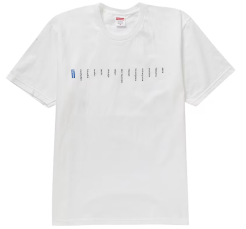 Supreme Location Tee White SZ M DEFECT