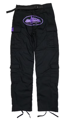 Corteiz Purp Guerillaz Cargos Black/Purple SZ M DEFECT