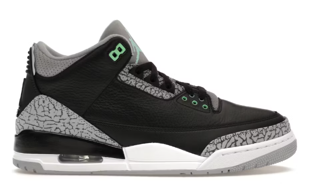 Jordan 3 Retro Green Glow SZ 12.5 MISSING LID