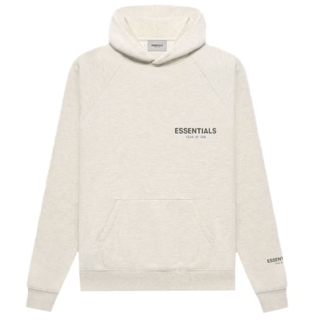 Fear of God Essentials Pullover Hoodie Light Heather Oatmeal SZ LARGE