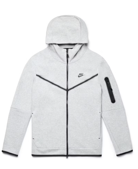 Nike Sportswear Tech Fleece Full-Zip Hoodie Heather Grey/Black SZ L