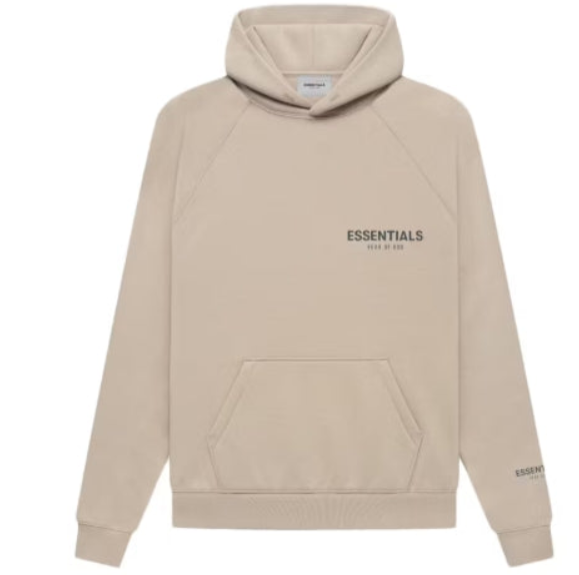 Fear of God Essentials Core Collection Pullover Hoodie String/Tan SZ MEDIUM