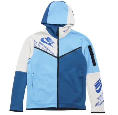 Nike Sportswear Tech Fleece Graphic Full-Zip Hoodie Dark Marine/Blue/White SZ S