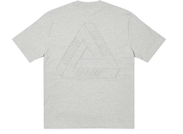 Palace Tri-Ferg Embossed T-shirt Grey Marl SZ L