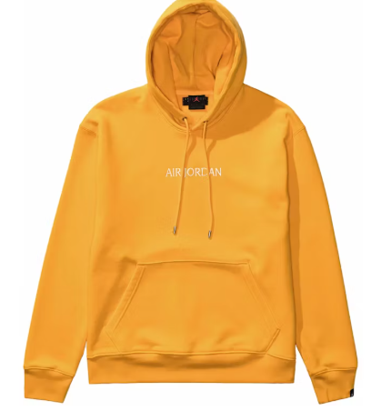 Nike Jordan Logo Fleece Hoodie Sand Yellow SZ M